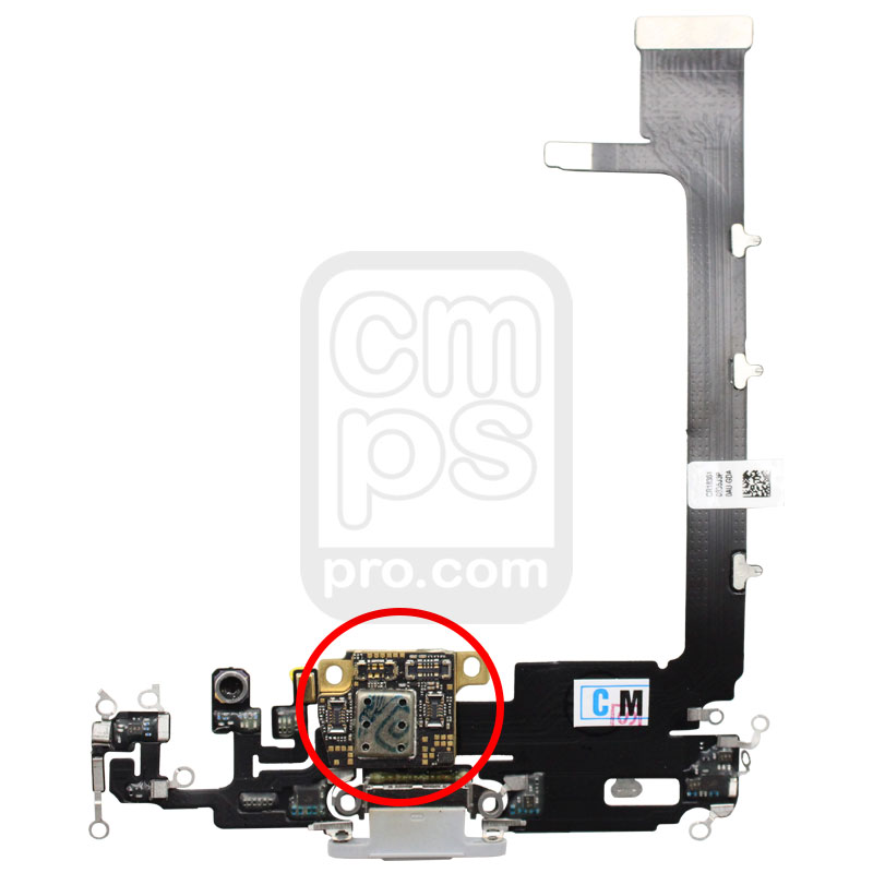 iPhone 11 Pro Max Dock Connector Charging Port Flex Cable with Interconnected Board ( Silver )