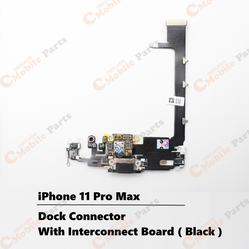 iPhone 11 Pro Max Dock Connector Charging Port Flex Cable with Interconnect Board ( Space Gray )