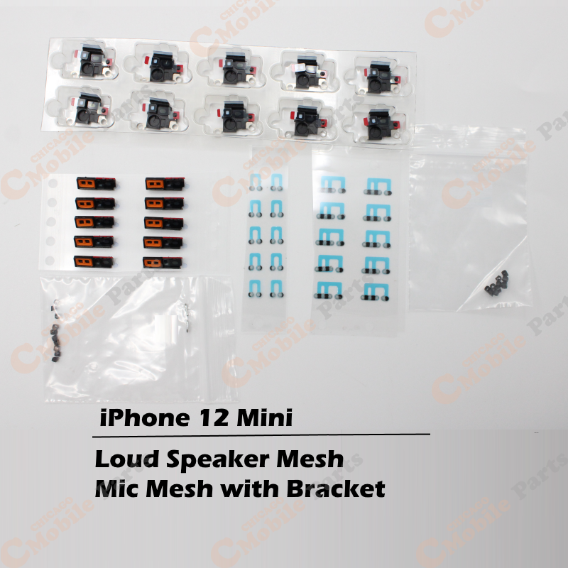 iPhone 12 Mini Loudspeaker Mesh / Mic Mesh with Bracket ( Black )