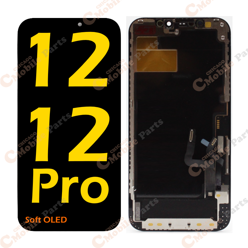 iPhone 12 / 12 Pro OLED LCD Screen Assembly ( Soft OLED / Black )