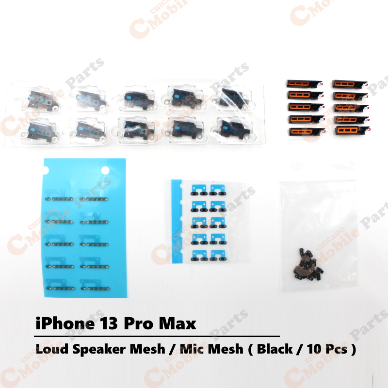 iPhone 13 Pro Max Loud Speaker Loudspeaker Mesh / Microphone Mic Mesh ( Black / 10 Pcs )