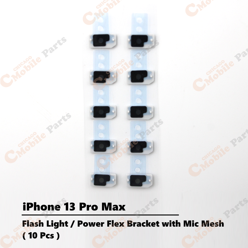 iPhone 13 Pro Max Flashlight / Power Flex Bracket with Mic Mesh ( 10 Pcs )