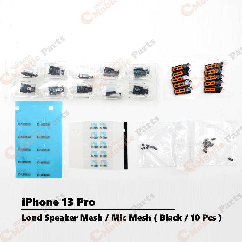iPhone 13 Pro Loud Speaker Loudspeaker Mesh / Microphone Mic Mesh ( Black / 10 Pcs )