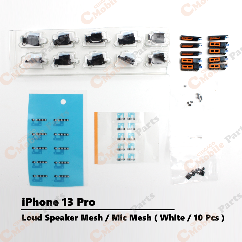 iPhone 13 Pro Loud Speaker Loudspeaker Mesh / Microphone Mic Mesh ( White / 10 Pcs )