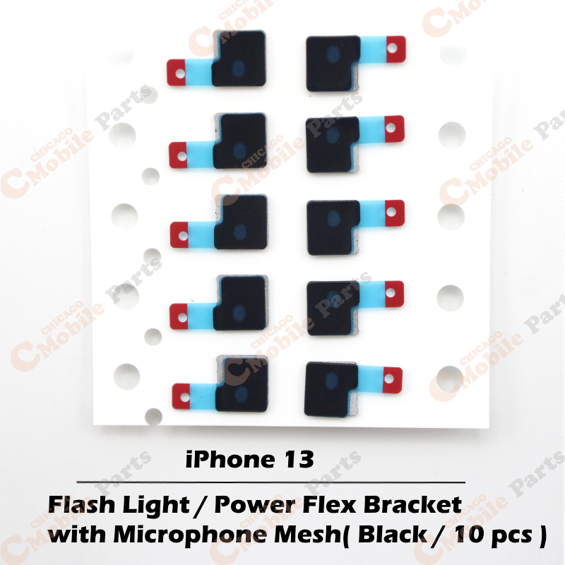 iPhone 13 Flashlight / Power Flex Bracket with Mic Mesh ( Black / 10 Pcs )