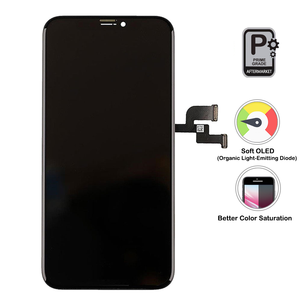 iPhone X OLED ( Super Retina HD LCD ) Screen Assembly ( Prime Grade / Soft OLED / Black )