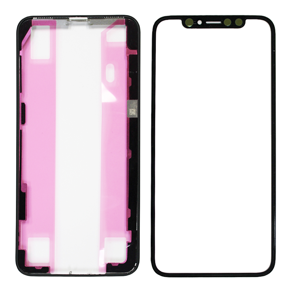 iPhone XS Max Front Glass ( Pre-installed OCA Glue ) & LCD Frame ( Pre-installed Adhesive ) Set