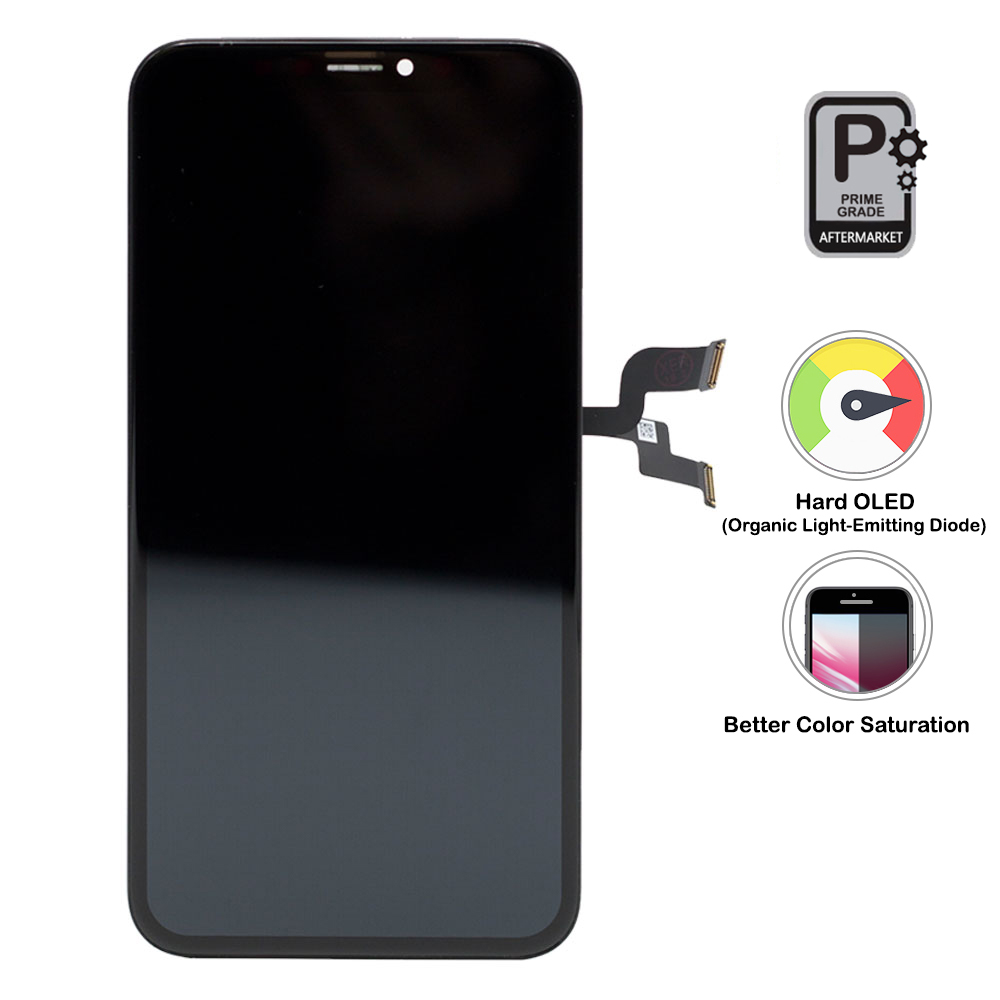 iPhone XS OLED ( Super Retina HD LCD ) Screen Assembly ( HARD / Prime Grade / Black )
