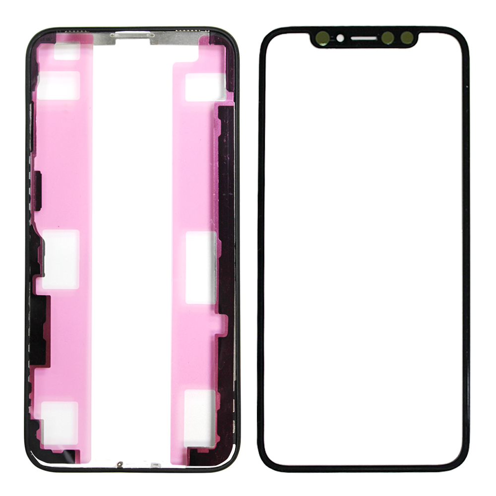 iPhone XS Front Glass ( Pre-installed OCA Glue ) & LCD Frame ( Pre-installed Adhesive ) Set