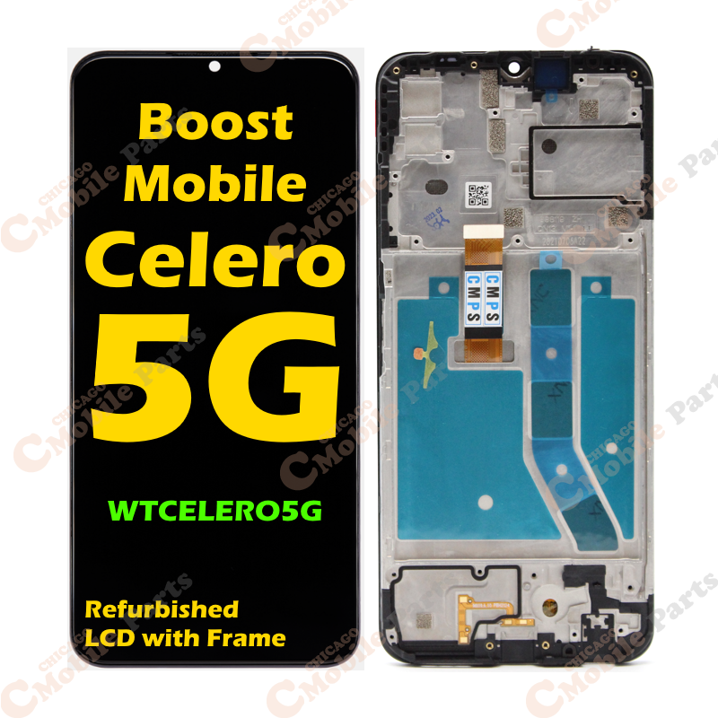 Boost Mobile Celero 5G LCD Screen Assembly with Frame ( Refurbished )