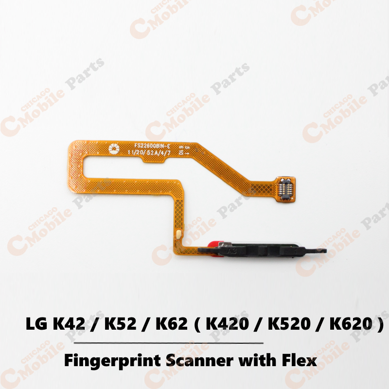 LG K42 / K52 / K62 Fingerprint Scanner Reader with Flex Cable ( K420 / K520 / K620 ) - Black
