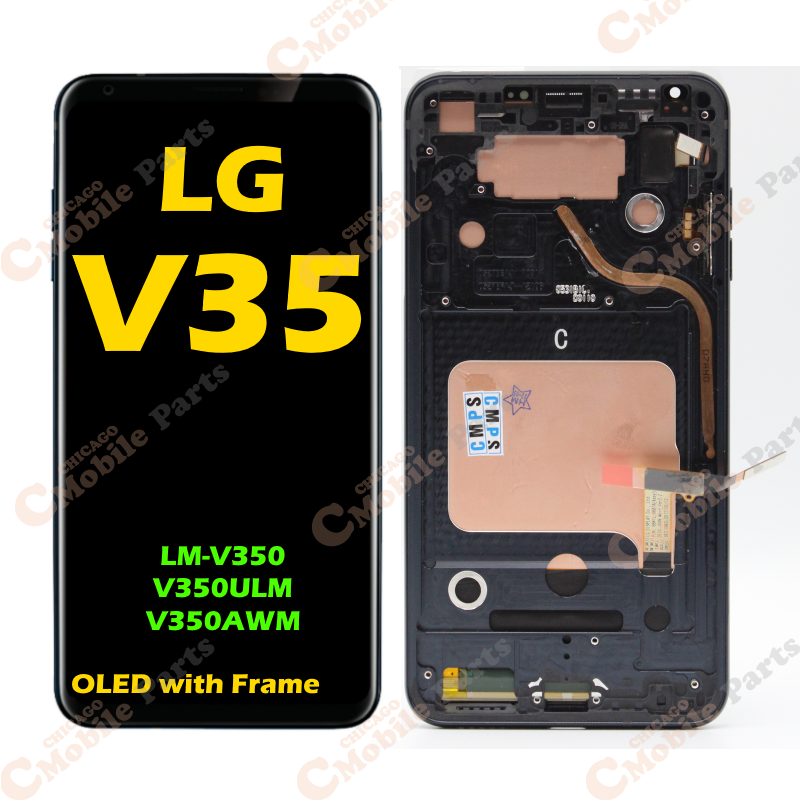 LG V35 OLED LCD Assembly with Frame ( V350 / Aurora Black )