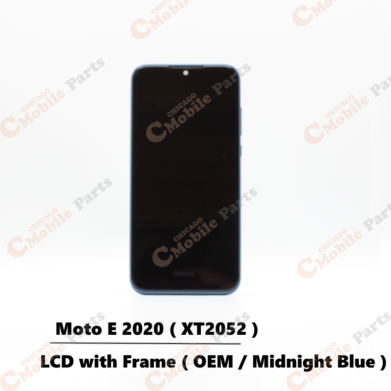 Motorola Moto E 2020 LCD Screen Assembly with Frame ( XT2052 / OEM / Midnight Blue )