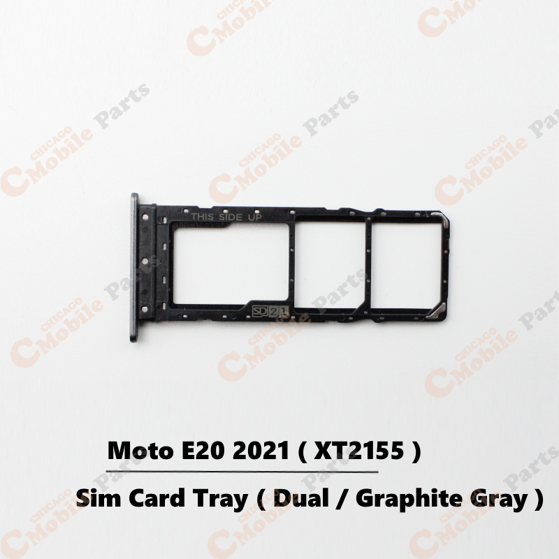 Motorola Moto E20 2021 Dual Sim Card Tray Holder ( XT2155 / Dual / Graphite Gray )