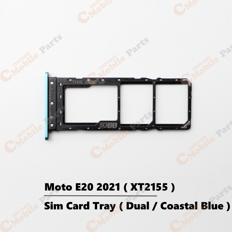 Motorola Moto E20 2021 Dual Sim Card Tray Holder ( XT2155 / Dual / Coastal Blue )