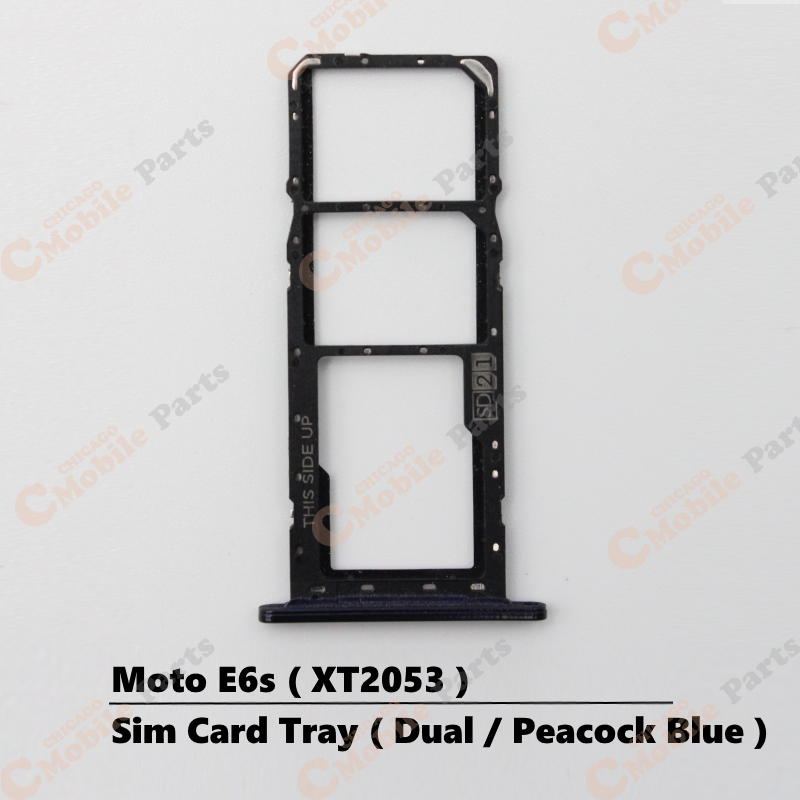 Motorola Moto E6s Dual Sim Card Tray Holder ( XT2053 / Dual / Peacock Blue )
