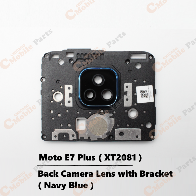 Motorola Moto E7 Plus Rear Back Camera Lens with Bracket Frame ( XT2081 / Navy Blue )