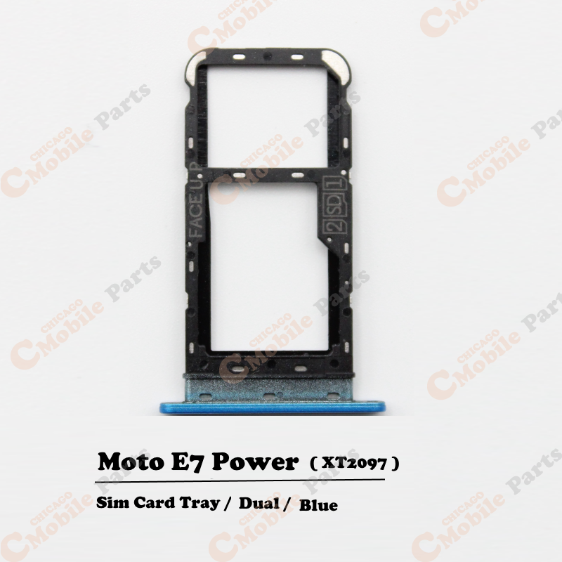Motorola Moto E7 Power Dual Sim Card Tray Holder ( XT-2097 / Dual / Tahiti Blue )