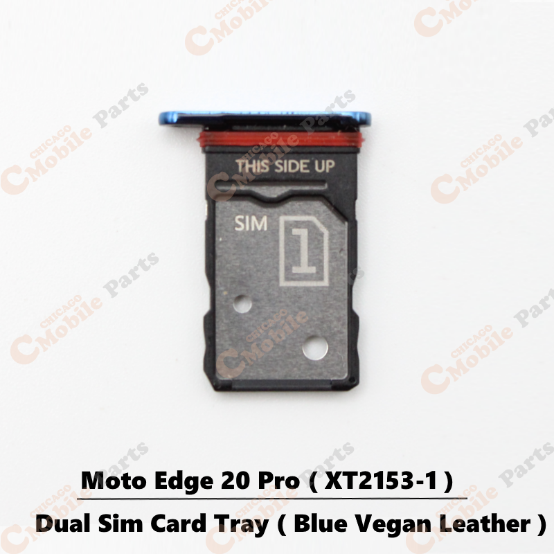 Motorola Moto Edge 20 Pro Dual Sim Card Tray Holder ( XT2153-1 / Blue Vegan Leather )