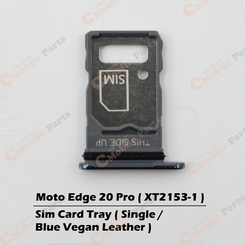 Motorola Moto Edge 20 Pro Single Sim Card Tray Holder ( XT2153-1 / Blue Vegan Leather )