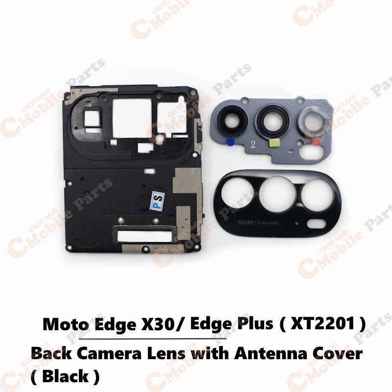 Motorola Moto Edge X30 / Edge Plus Rear Back Camera Lens With Antenna Cover ( XT2201 / Black )