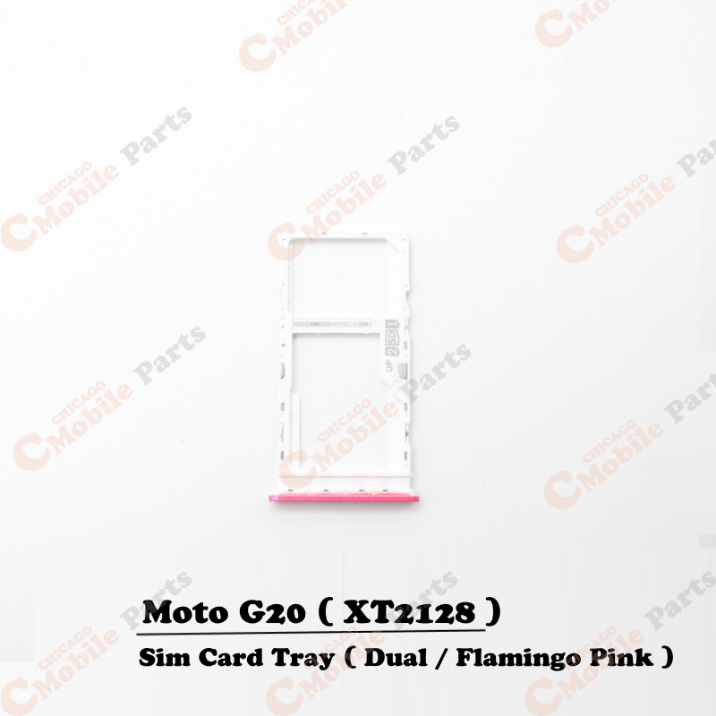Motorola Moto G20 Sim Card Tray Holder ( XT2128 / Dual / Flamingo Pink  )