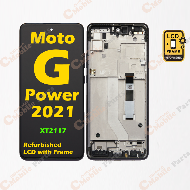 Motorola Moto G Power 2021 LCD Screen Assembly with Frame ( XT2117 / Refurbished / Flash Gray )