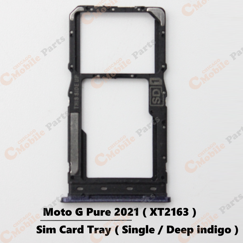 Motorola Moto G Pure 2021 Single Sim Card Tray Holder ( XT2163 / Single / Deep Indigo )