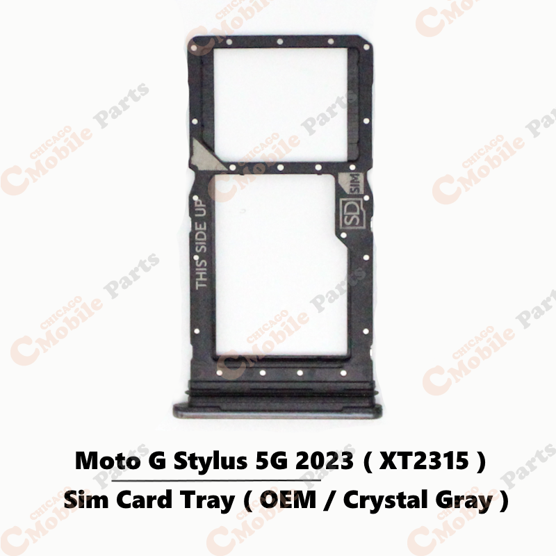 Motorola Moto G Stylus 5G 2023 Sim Card Tray Holder ( XT2315 / OEM / Crystal Gray )