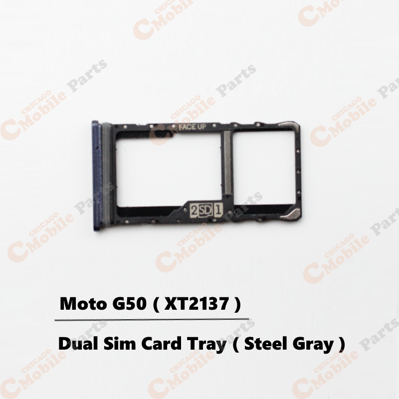 Motorola Moto G50 Dual Sim Card Tray Holder ( XT2137 / Dual / Steel Gray )