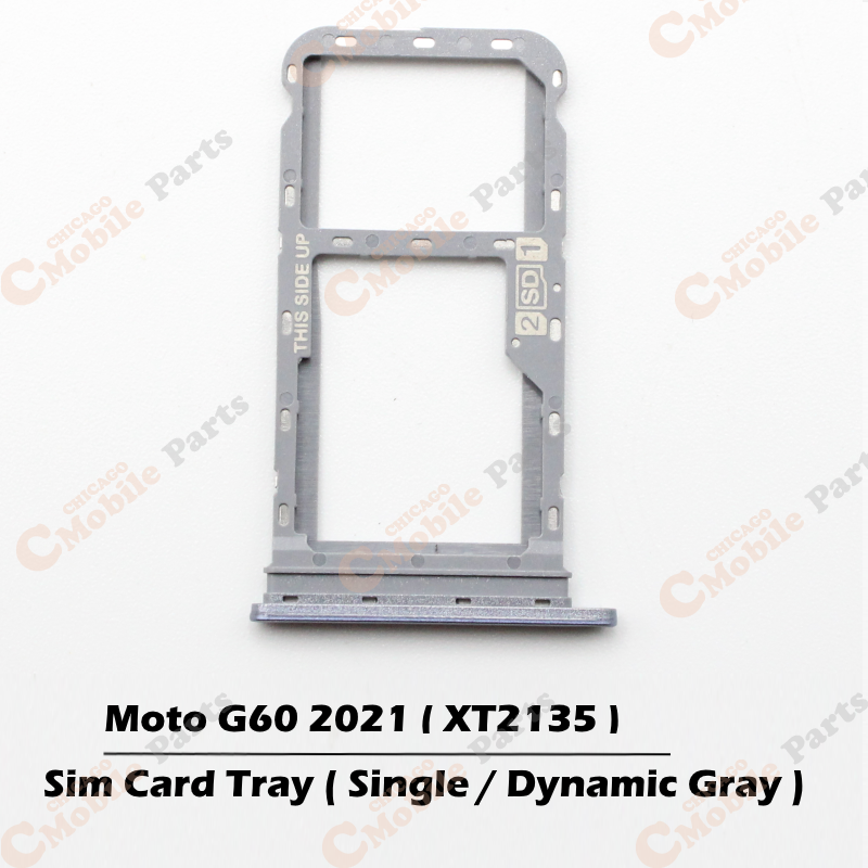 Motorola Moto G60 2021 Single Sim Card Tray Holder ( Single / Dynamic Gray )