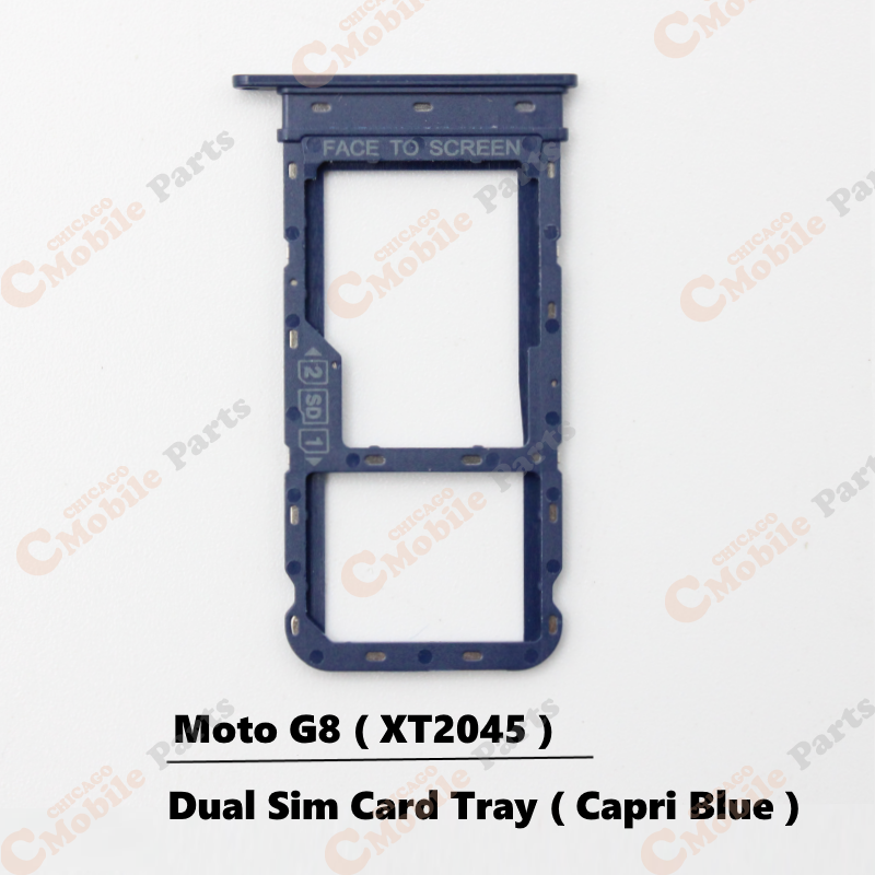 Motorola Moto G8 Dual Sim Card Tray Holder ( XT2045-1 / Dual / Capri Blue )