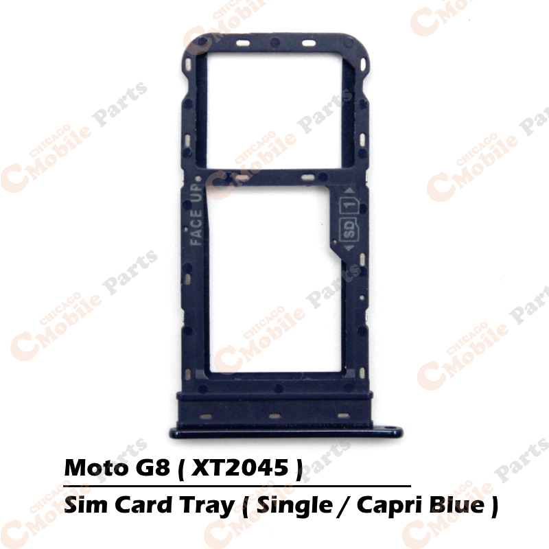 Motorola Moto G8 Single Sim Card Tray Holder ( XT2045-1 / Single / Capri Blue )