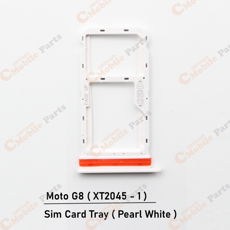 Motorola Moto G8 Single Sim Card Tray Holder ( XT2045-1 / Single / Pearl White )