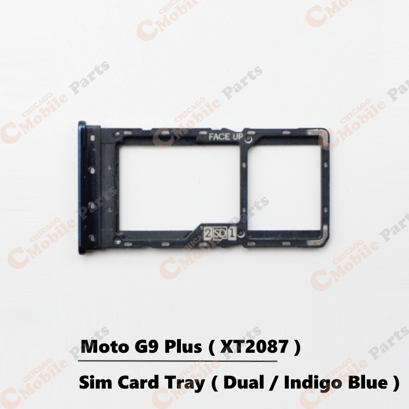 Motorola Moto G9 Plus Dual Sim Card Tray Holder ( XT2087 / Dual / Indigo Blue )