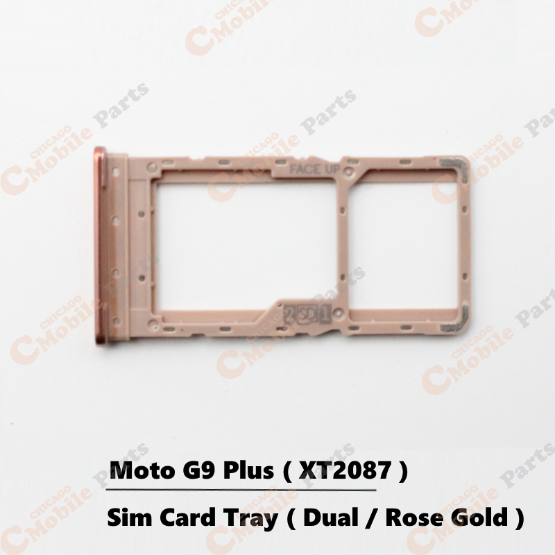 Motorola Moto G9 Plus Dual Sim Card Tray Holder ( XT2087 / Dual / Rose Gold )