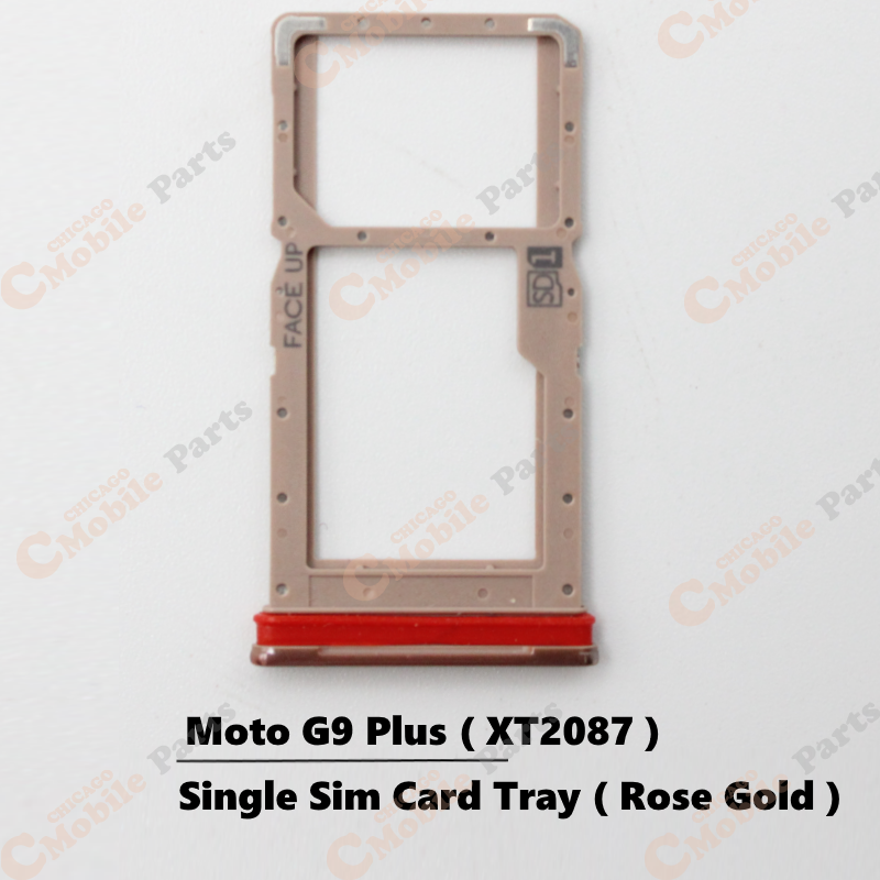 Motorola Moto G9 Plus Single Sim Card Tray Holder ( XT2087 / Single / Rose Gold )