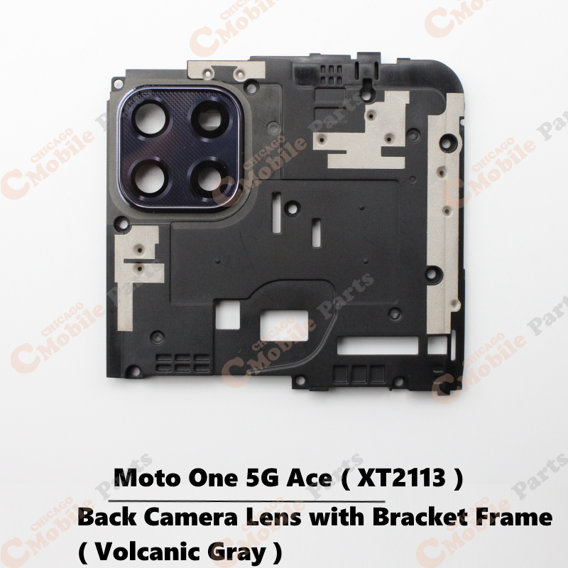 Motorola Moto One 5G Ace Rear Back Camera Lens with Bracket Frame ( XT2113 / Volcanic Gray )
