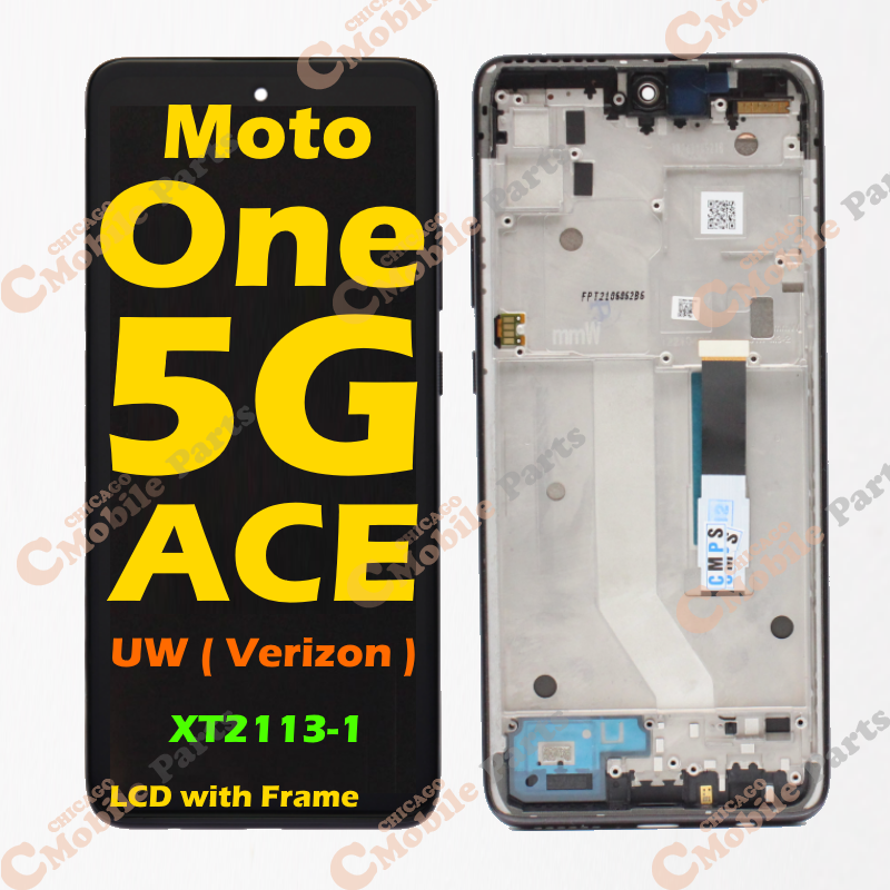 Motorola Moto One 5G Ace UW LCD Screen Assembly with Frame ( XT2113 / Verizon / Refurbished ) - Volcanic Gray