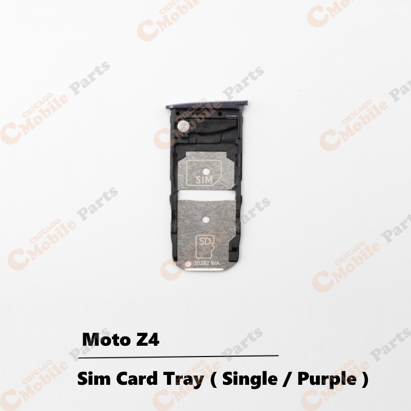 Motorola MOTO Z4 Single Sim Card Tray Holder ( Single / Purple )