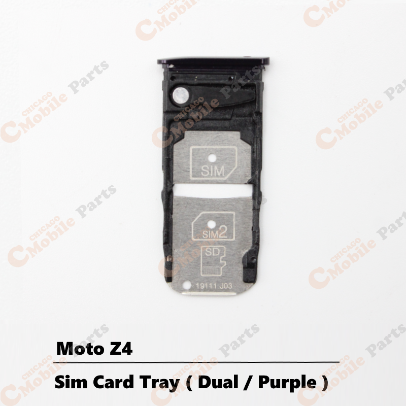 Motorola Moto Z4 Dual Sim Card Tray Holder ( Dual / Purple )