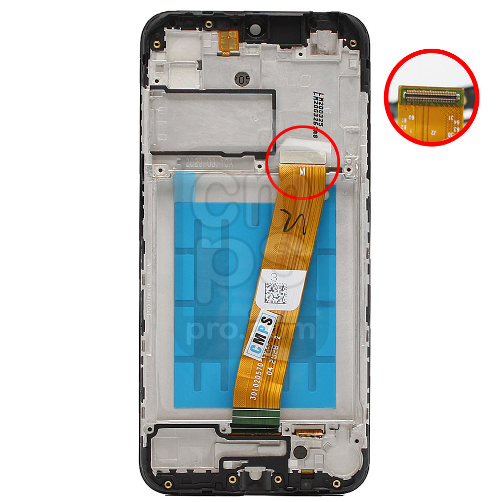 Galaxy A01 LCD Screen Assembly with Frame (with Wide FPC) - ( A015 / Standard Grade / Black )