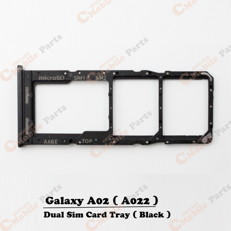 Galaxy A02 Dual Sim Card Tray Holder ( A022 / Dual / Black )