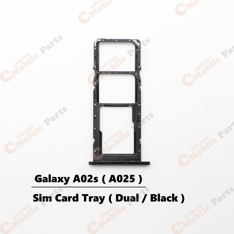 Galaxy A02s Dual Sim Card Tray Holder ( A025 / Dual / Black )