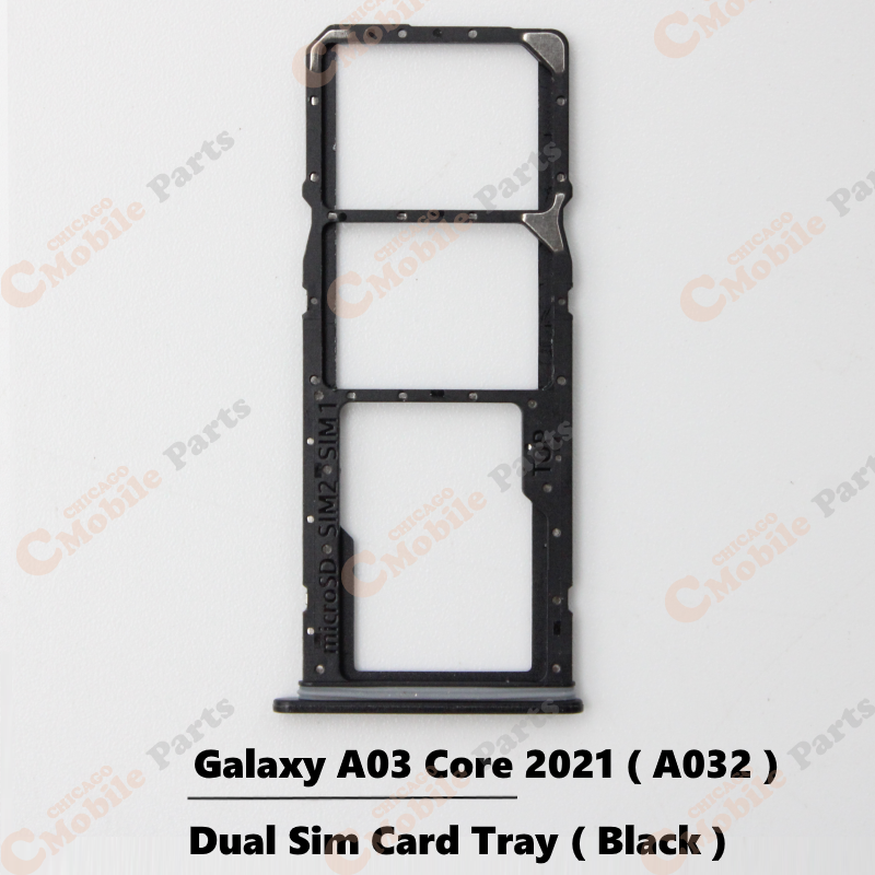 Galaxy A03 Core 2021 Dual Sim Card Tray Holder ( A032 / Dual / Black )