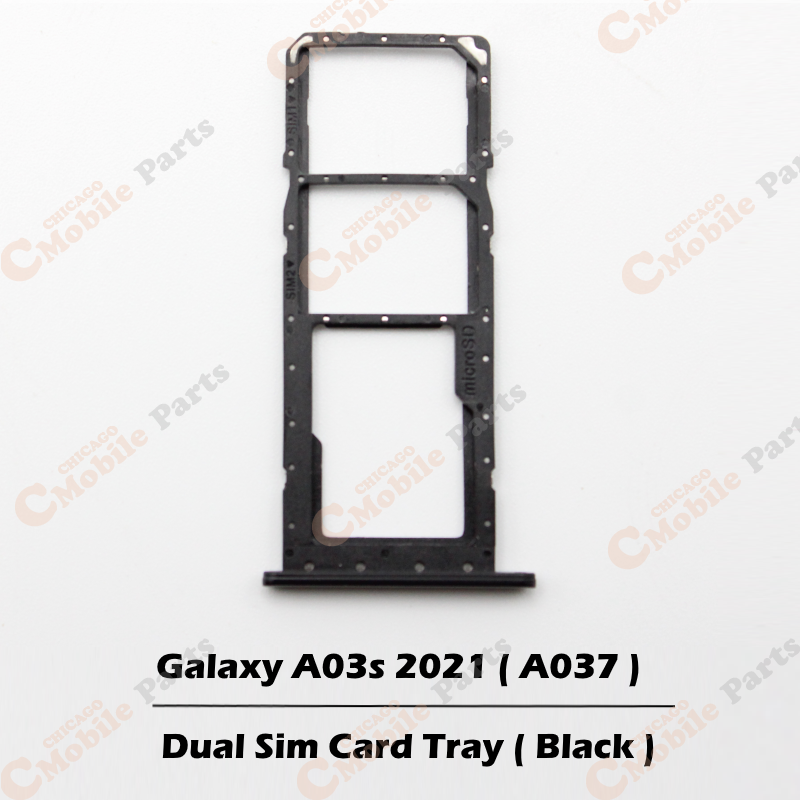 Galaxy A03s 2021 Dual Sim Card Tray Holder ( A037 / Dual / Black )