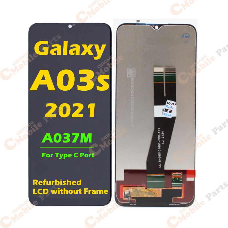 Galaxy A03s 2021 LCD Screen Assembly without Frame ( A037M / Global Version - For Type-C Port Frame and Single Sim Frame )