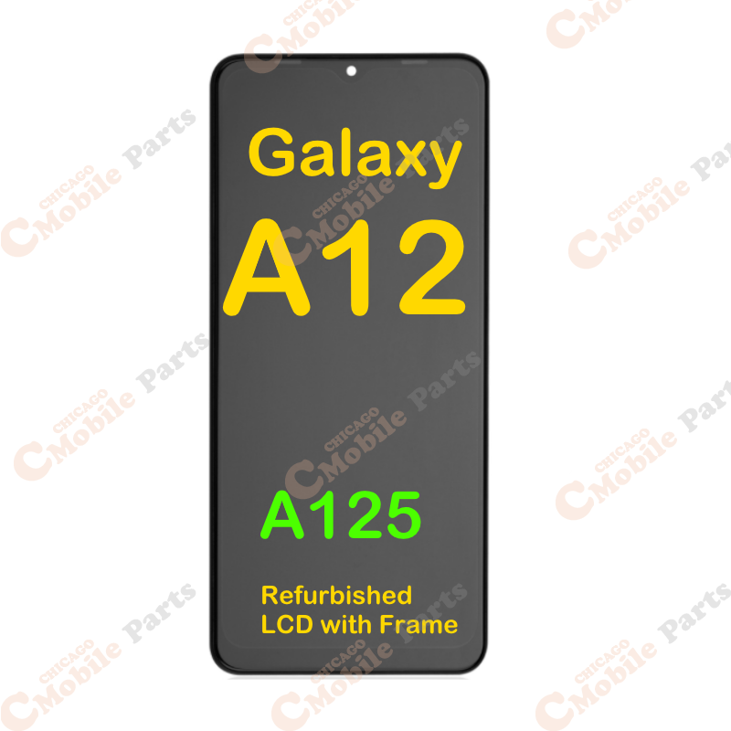 Galaxy A12 LCD Screen Assembly with Frame ( OEM Grade / Refurbished )