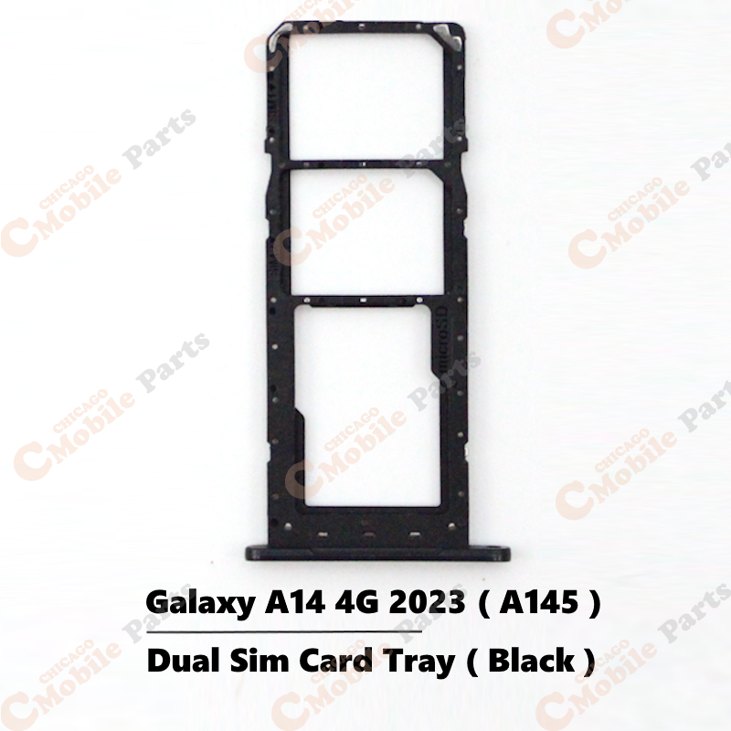 Galaxy A14 4G 2023 Dual Sim Card Tray Holder ( A145 / Dual / Black )
