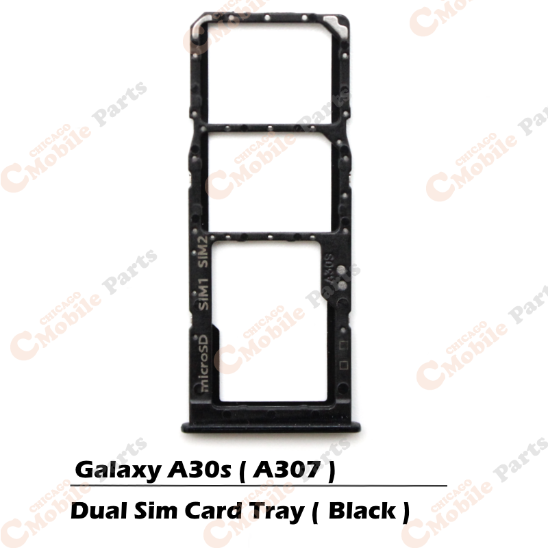Galaxy A30s Dual Sim Card Tray Holder ( A307 / Dual / Black )